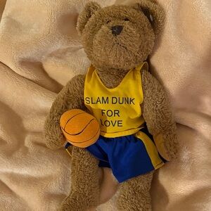 Basketball Teddy Bear with Yellow Jersey